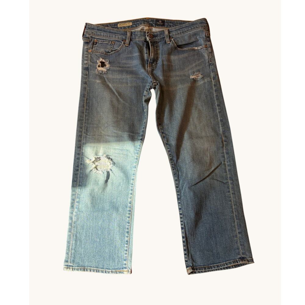 AG ADRIANO GOLDSCHMIED Women's The Tomboy Crop Relaxed Straight Jeans 31